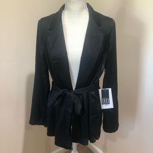 BNWT Black Silky Tie-Waist Blazer